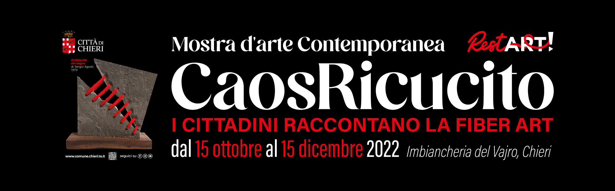 Banner ufficiale Caos Ricucito - mostra d'arte contemporanea